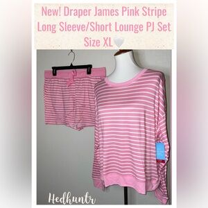 🎉HP🎉FinalPrice-New! Draper James PinkStripe Long Sleeve/Short Lounge Set XL